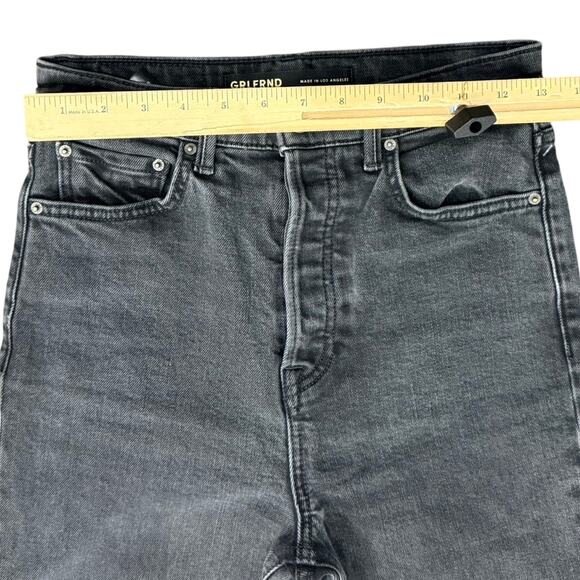 GRLFRND Charcoal Gray Piper High Rise Button Fly Stretch Slim Crop Jeans Size 26 - Picture 5 of 13